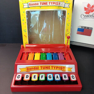 Vintage Musical Tune Toy Bandai Tune Typist Typwriter With Box Made In JAPAN